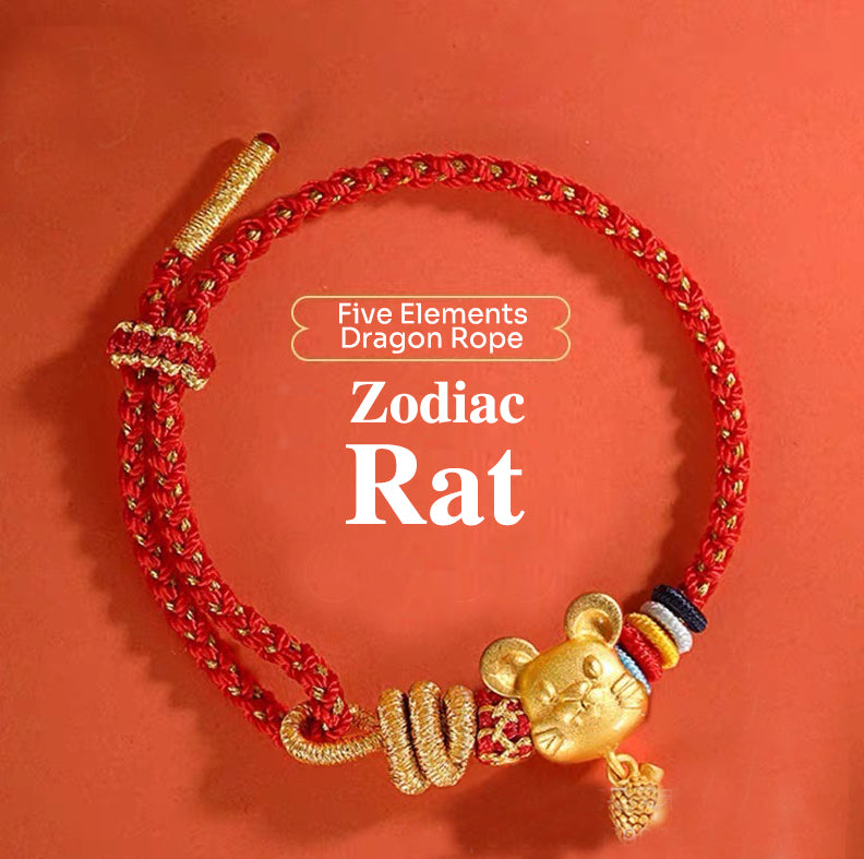 Buddha Red String Bracelet Zodiac Feng Shui - Buddhist Lucky Charm Good Luck Wealth Gift (Adjustable)