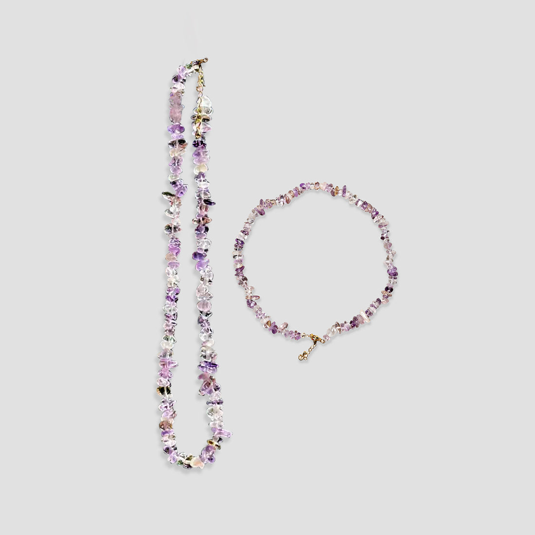 Pure handmade natural crystal stone necklace color set - wealth health love Rerhy