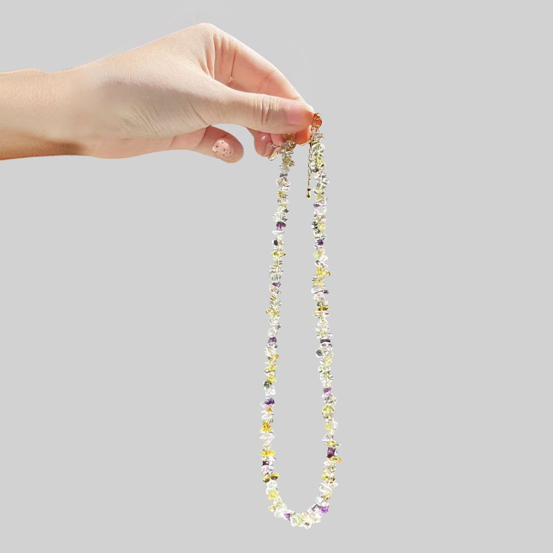 Pure handmade natural crystal stone necklace color set - wealth health love Rerhy