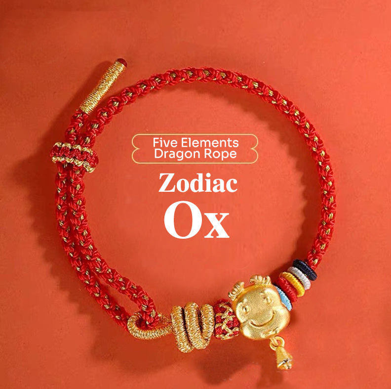 Buddha Red String Bracelet Zodiac Feng Shui - Buddhist Lucky Charm Good Luck Wealth Gift (Adjustable)