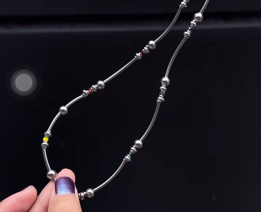 "Super string" wave beads natural rolling transfer beads irregular crystal necklace