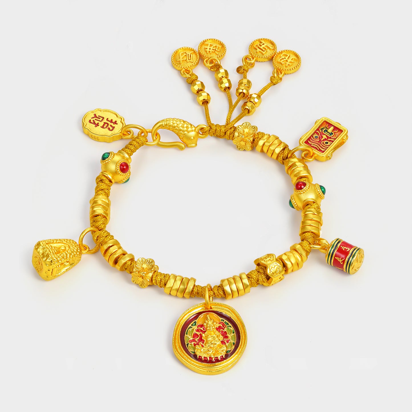 【Attract Luck & Wealth】Gold God of Wealth Bracelet for Women New Retro High-end Peace and Wealth Bracelet