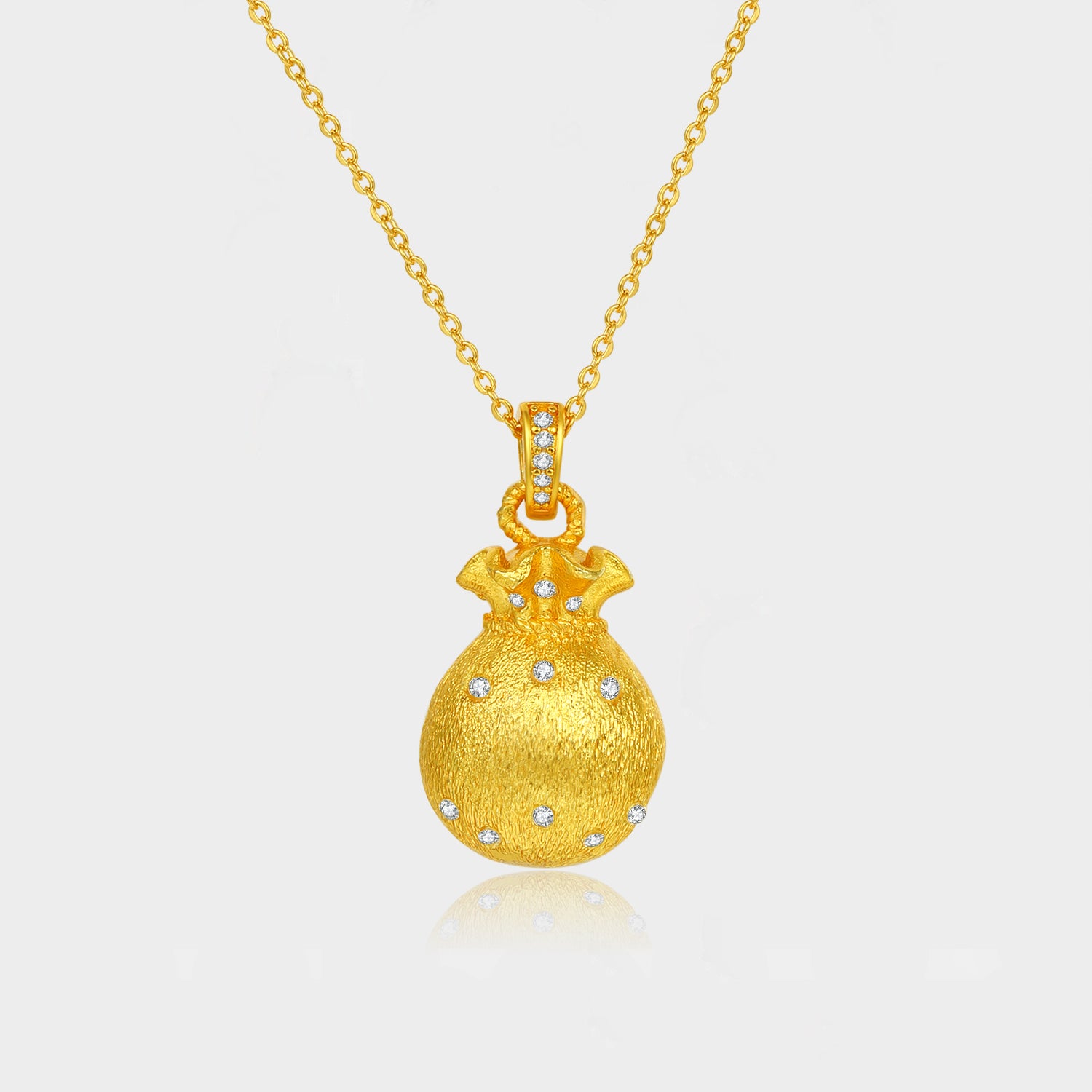 Gold Plated Cute Money Bless Bag Necklace Perfect Holiday Gift